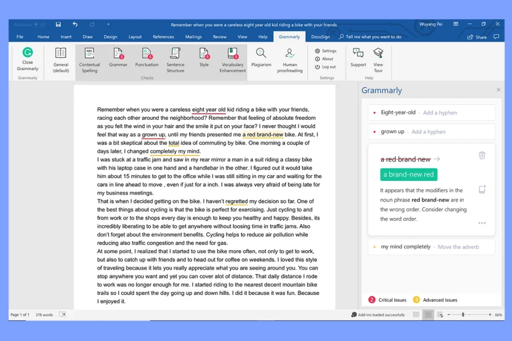 cara menggunakan Grammarly