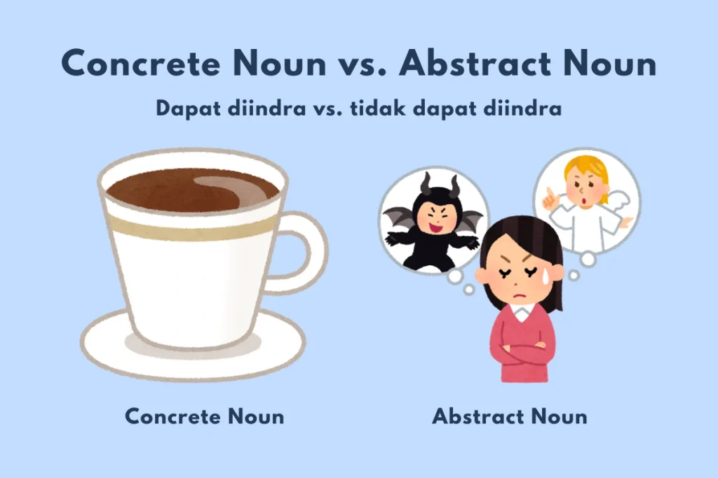 perbedaan concrete dan abstract noun