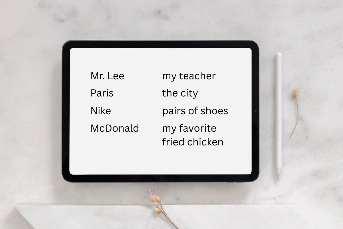  examples of common nouns